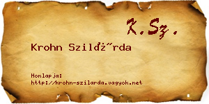Krohn Szilárda névjegykártya