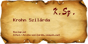Krohn Szilárda névjegykártya